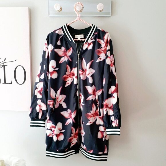 EUC Luna Moon black floral print jacket, L - Picture 5 of 7